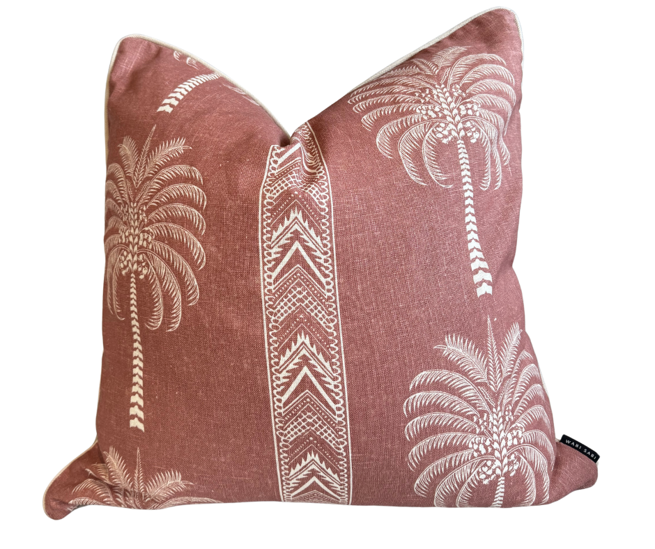 PALM Tree Cushion – DUSTY RASPBERRY