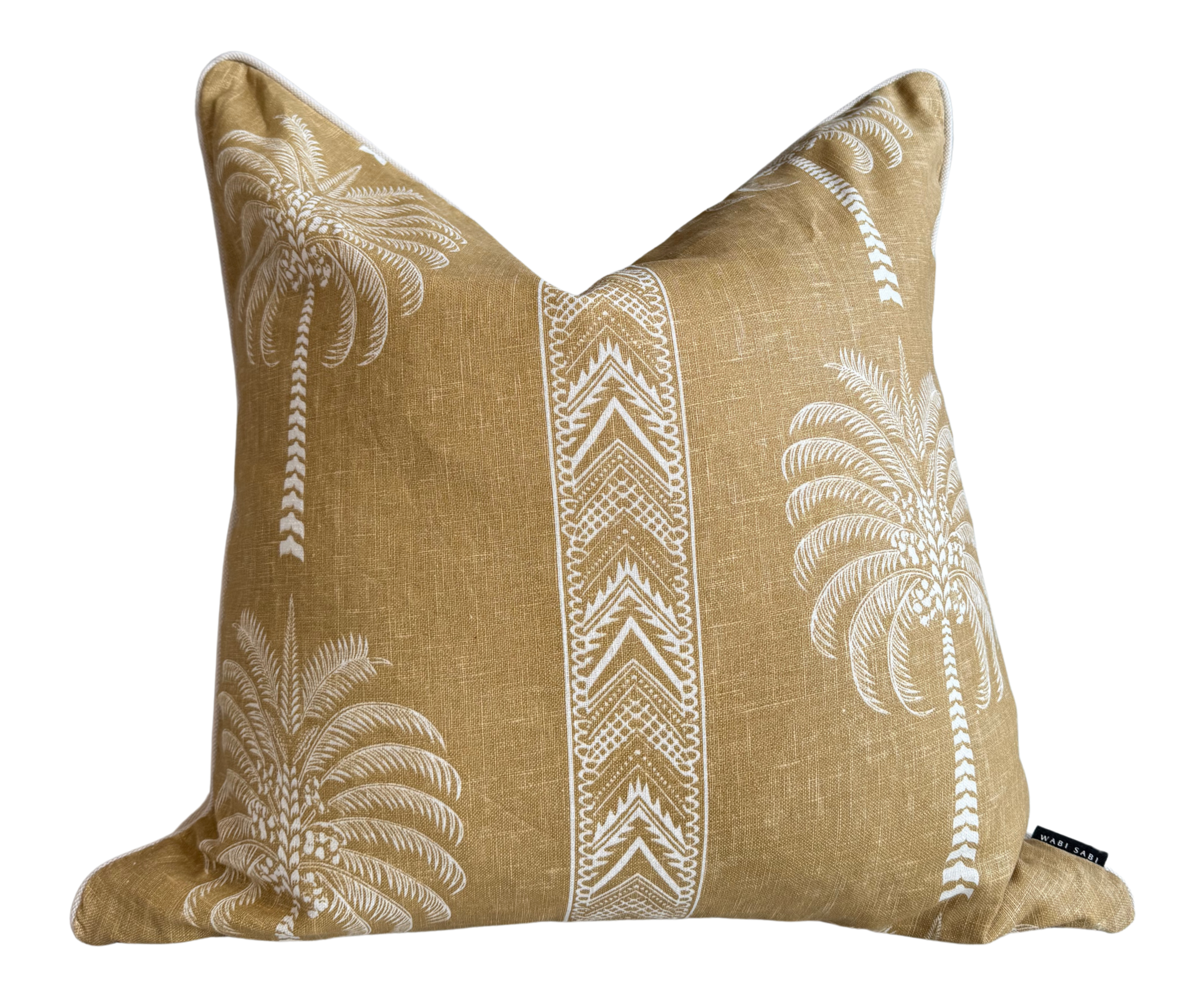 PALM TREE Cushion – in TOBACCO Yellow