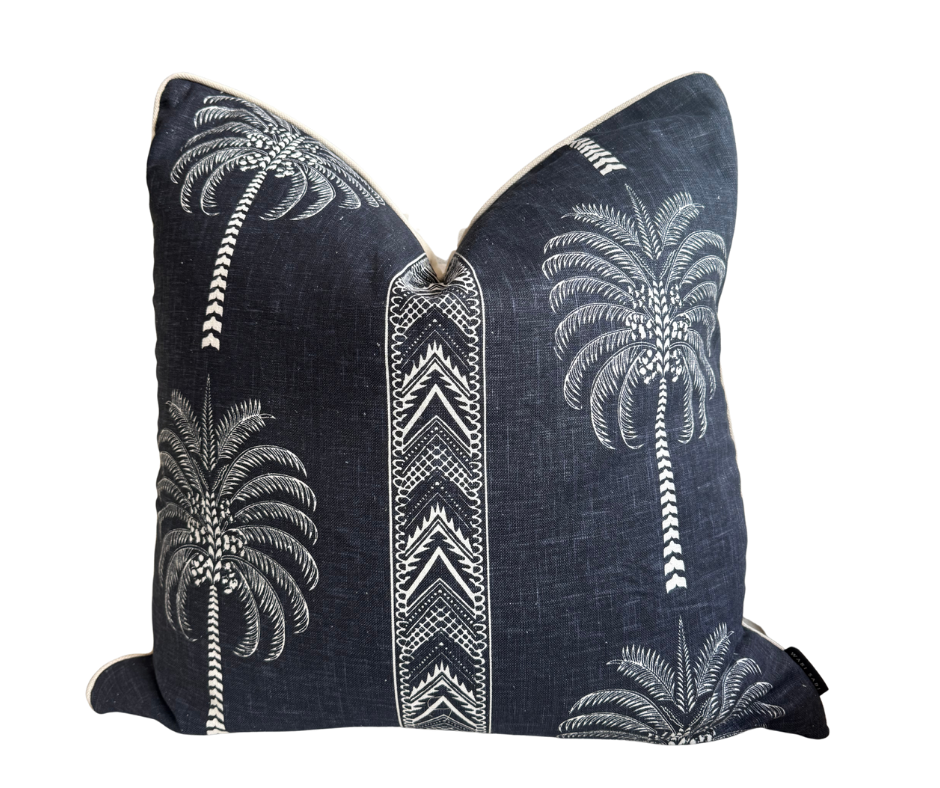 PALM TREE Cushion – DUSTY BLUE