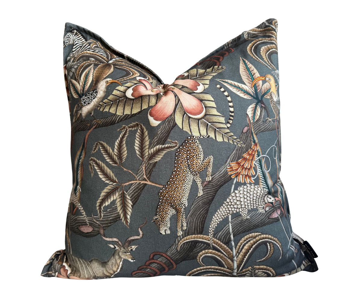Ardmore Pangolin Park Cushion – Ash Linen