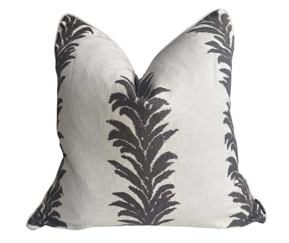 Frond Stripe Cushion – CHOCOLATE